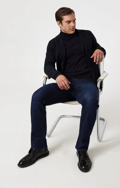 Mavi Zach Straight Leg In Rinse Austin In Dark Blue