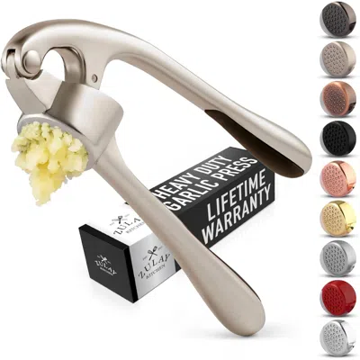 Zulay Kitchen Durable Garlic Masher With Soft, Easy To Squeeze Handle In Silver