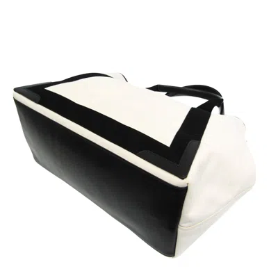 Pre-owned Balenciaga Navy Cabas White Canvas Tote Bag ()