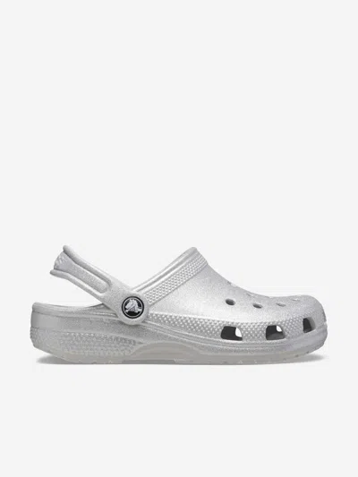 Crocs Girls  Classic Glitter Clog In Silver