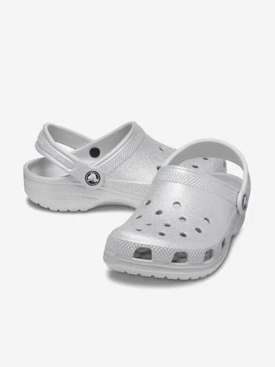 Crocs Girls  Classic Glitter Clog In Silver
