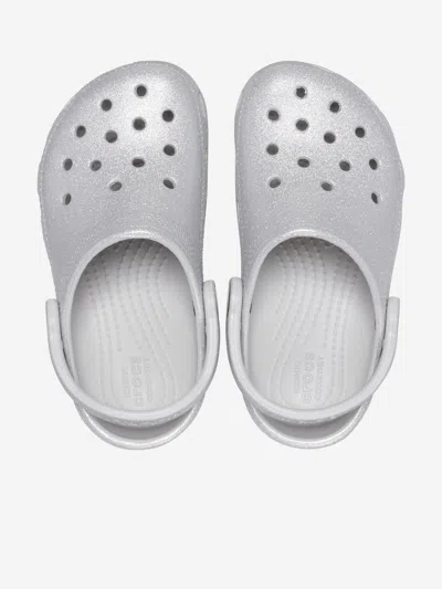 Crocs Girls  Classic Glitter Clog In Silver