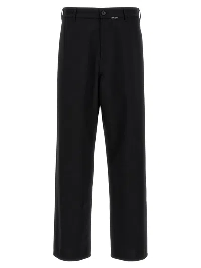 Shop Marni Logo Embroidery Pants In Black