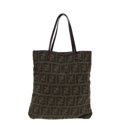 Pre-owned Fendi Zucca Brown Wool Tote Bag ()