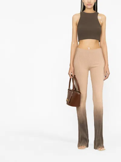 Andreädamo Andreādamo Knit Flare Pants In Neutral
