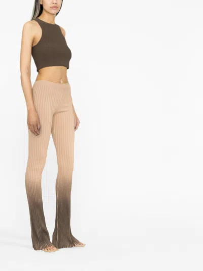 Andreädamo Andreādamo Knit Flare Pants In Neutral