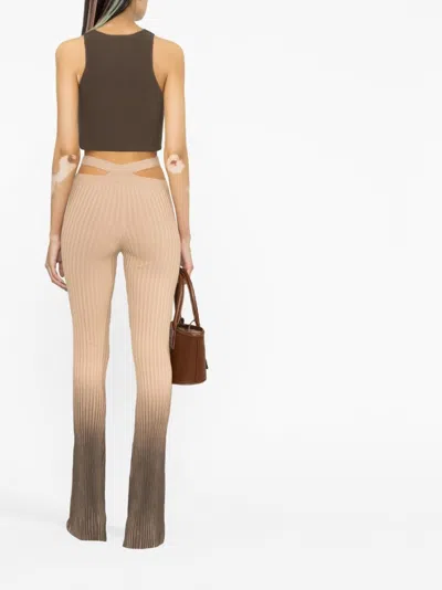 Andreädamo Andreādamo Knit Flare Pants In Neutral