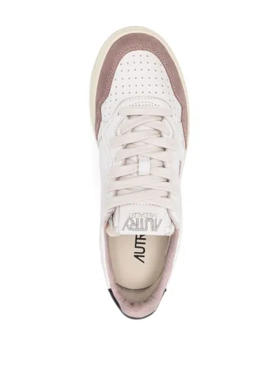 Autry White Medalist Sneakers In Pink