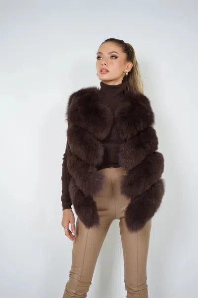 Wanan Touch Ami Brown Fox Fur Vest