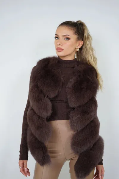 Wanan Touch Ami Brown Fox Fur Vest