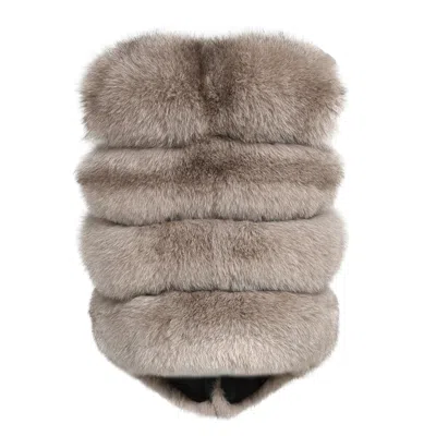 Wanan Touch Ami Kaki Fox Fur Vest