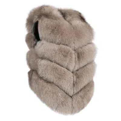 Wanan Touch Ami Kaki Fox Fur Vest