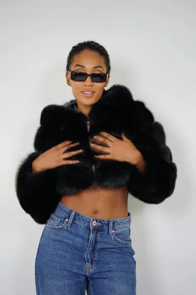 Wanan Touch Amira Black Fox Fur Jacket