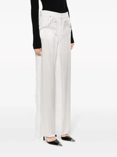 Blumarine High-waist Satin-panelled Jeans