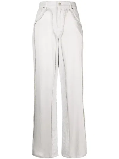 Blumarine High-waist Satin-panelled Jeans