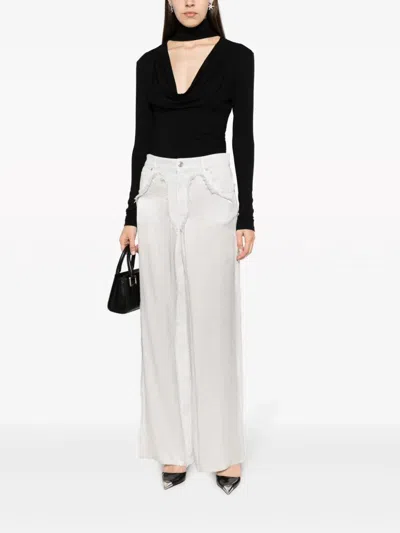 Blumarine High-waist Satin-panelled Jeans