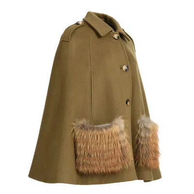 Wanan Touch Blair Poncho Jacket In Brown Cashmere Blend