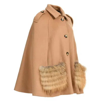 Wanan Touch Blair Poncho Jacket In Camel Cashmere Blend