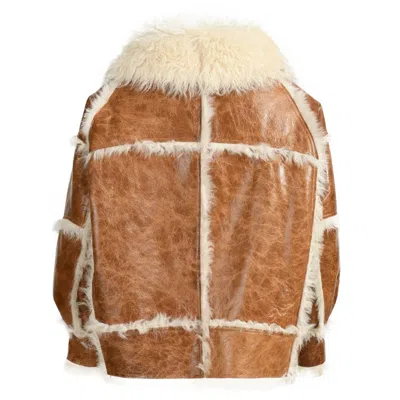Wanan Touch Bolivia Brown Leather And Wool Jacket