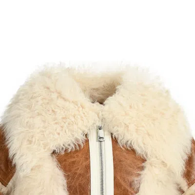 Wanan Touch Bolivia Brown Leather And Wool Jacket