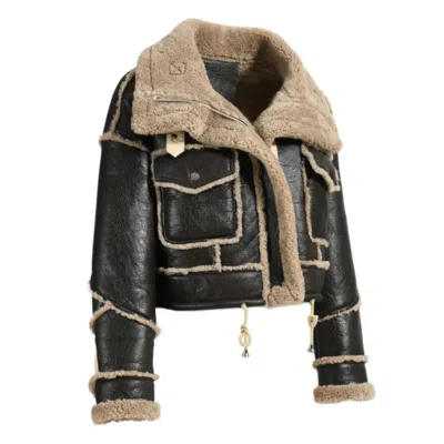 Wanan Touch Brown Leather Mountain Jacket