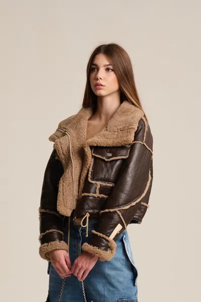 Wanan Touch Brown Leather Mountain Jacket