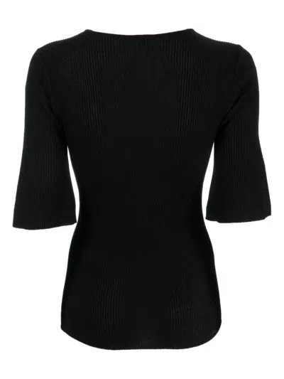 By Malene Birger Scoop-neck Ribbed-knit T-shirt