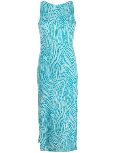 Vitelli Open Back Jacquard Long Dress