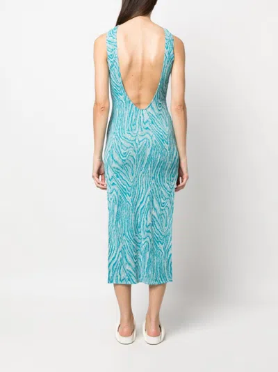 Vitelli Open Back Jacquard Long Dress