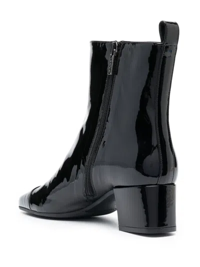 Shop Carel Paris Black Lamb/patent Leather Boo