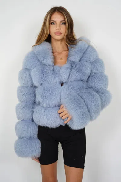 Wanan Touch Dark Gray Anai Jacket In Fox Fur