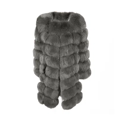 Wanan Touch Extra Dark Gray Fox Fur Jacket