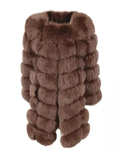 Wanan Touch Extra Brown Fox Fur Jacket