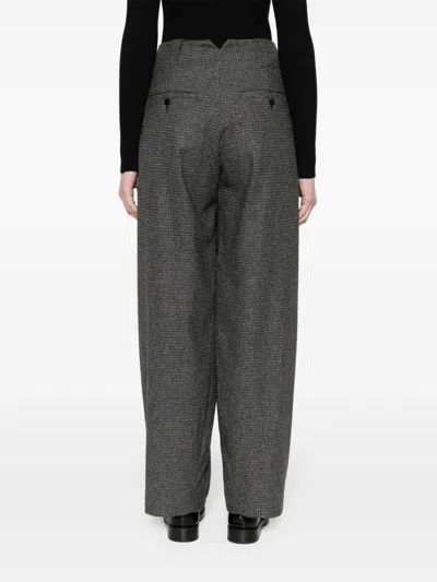 Closed Check-pattern Tapered Trousers In Gray