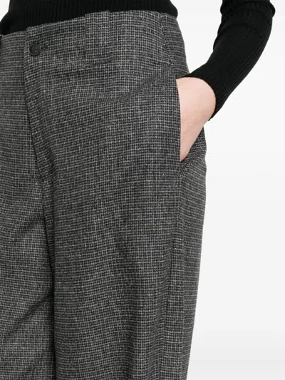 Closed Check-pattern Tapered Trousers In Gray