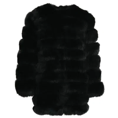 Wanan Touch Jacket Double In Black Fur With Removable Sleeves