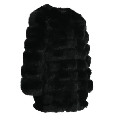 Wanan Touch Jacket Double In Black Fur With Removable Sleeves