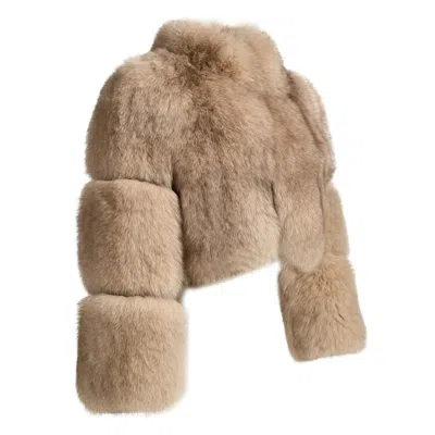 Wanan Touch Jacket Purse In Natural Beige Fox Fur