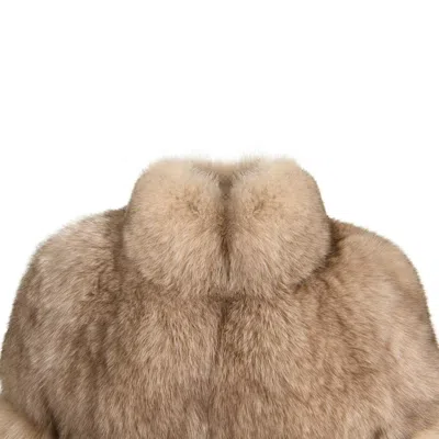Wanan Touch Jacket Purse In Natural Beige Fox Fur