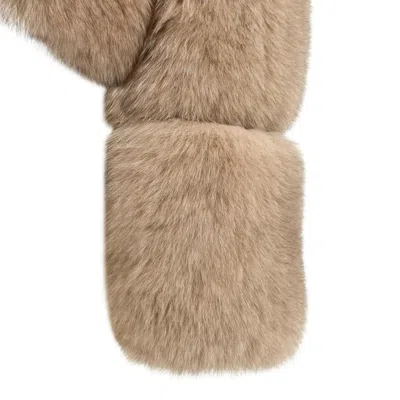 Wanan Touch Jacket Purse In Natural Beige Fox Fur