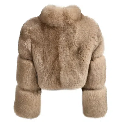 Wanan Touch Jacket Purse In Natural Beige Fox Fur