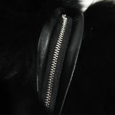 Wanan Touch Jacket Double In Black Fur With Removable Sleeves