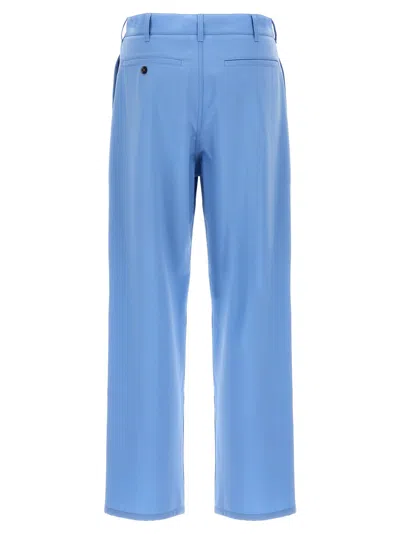 Shop Marni Logo Embroidery Pants Light Blue