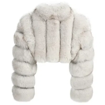 Wanan Touch Natural White Bon Fox Fur Jacket