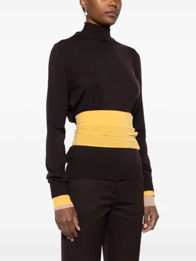 Fendi Woman Turtleneck Dark Purple Size 8 Wool, Polyamide, Polyurethane, Viscose, Polyester