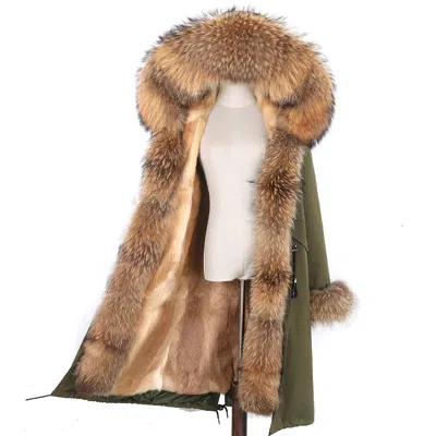 Wanan Touch Raccoon Fur Parka In Green
