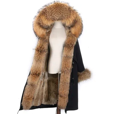 Wanan Touch Raccoon Fur Parka In Green