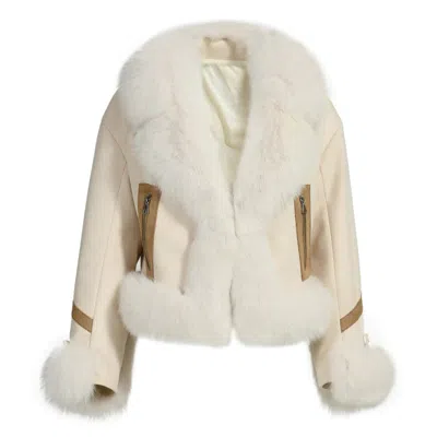 Wanan Touch Rossella Jacket In White Suede