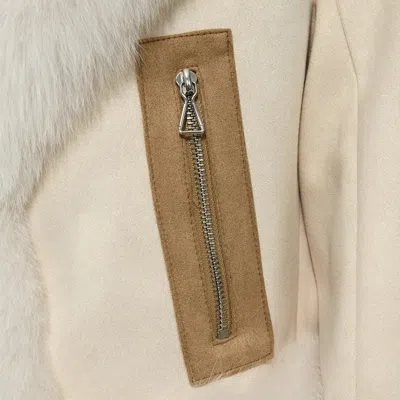 Wanan Touch Rossella Jacket In White Suede