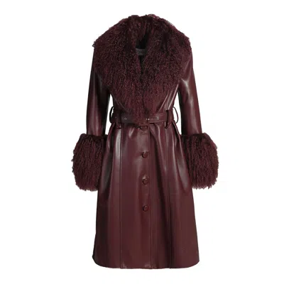 Wanan Touch Sac Coat In Leather Burgundy